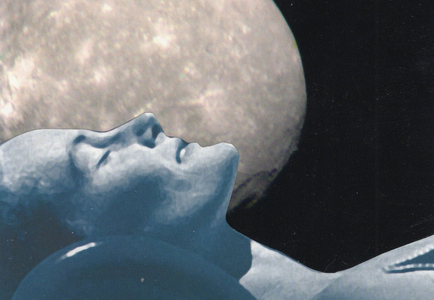 woman sleeping under a full moon